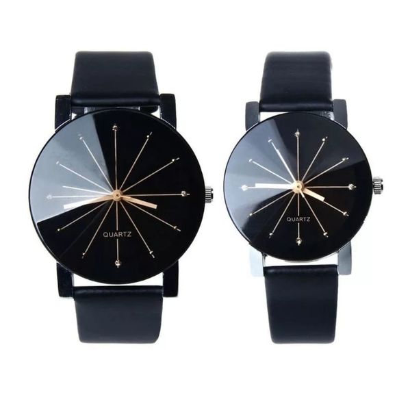 Accessories - Couple Lover Watches Quartz Dial Clock PU Leather
